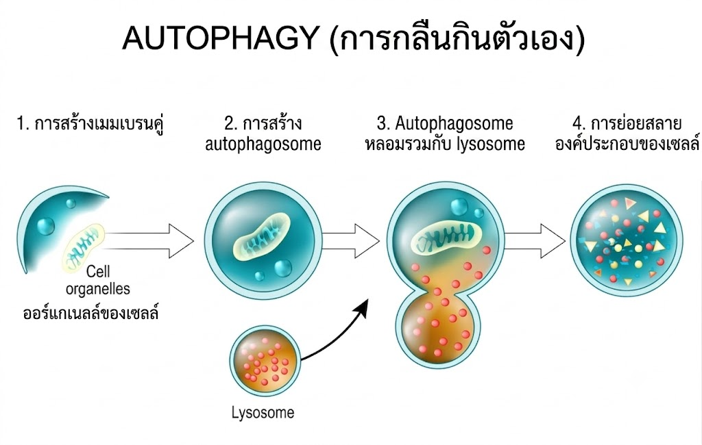 Spermidine ที่พบมากในสารสกัดจมูกข้าวมีบทบาทสำคัญต่อ Autophagy